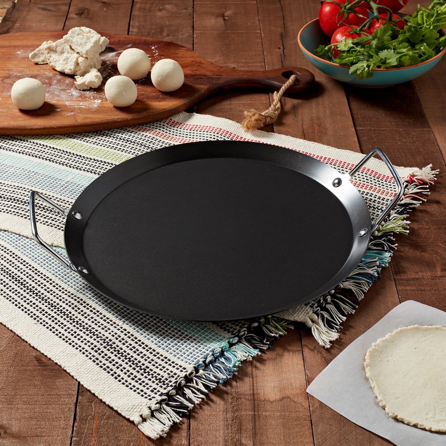 Non-Stick Carbon Steel Comal Griddle Pan