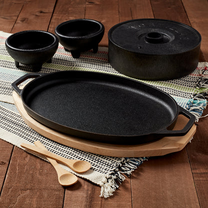 8-Piece Pre-Seasoned Cast Iron Fajita Set