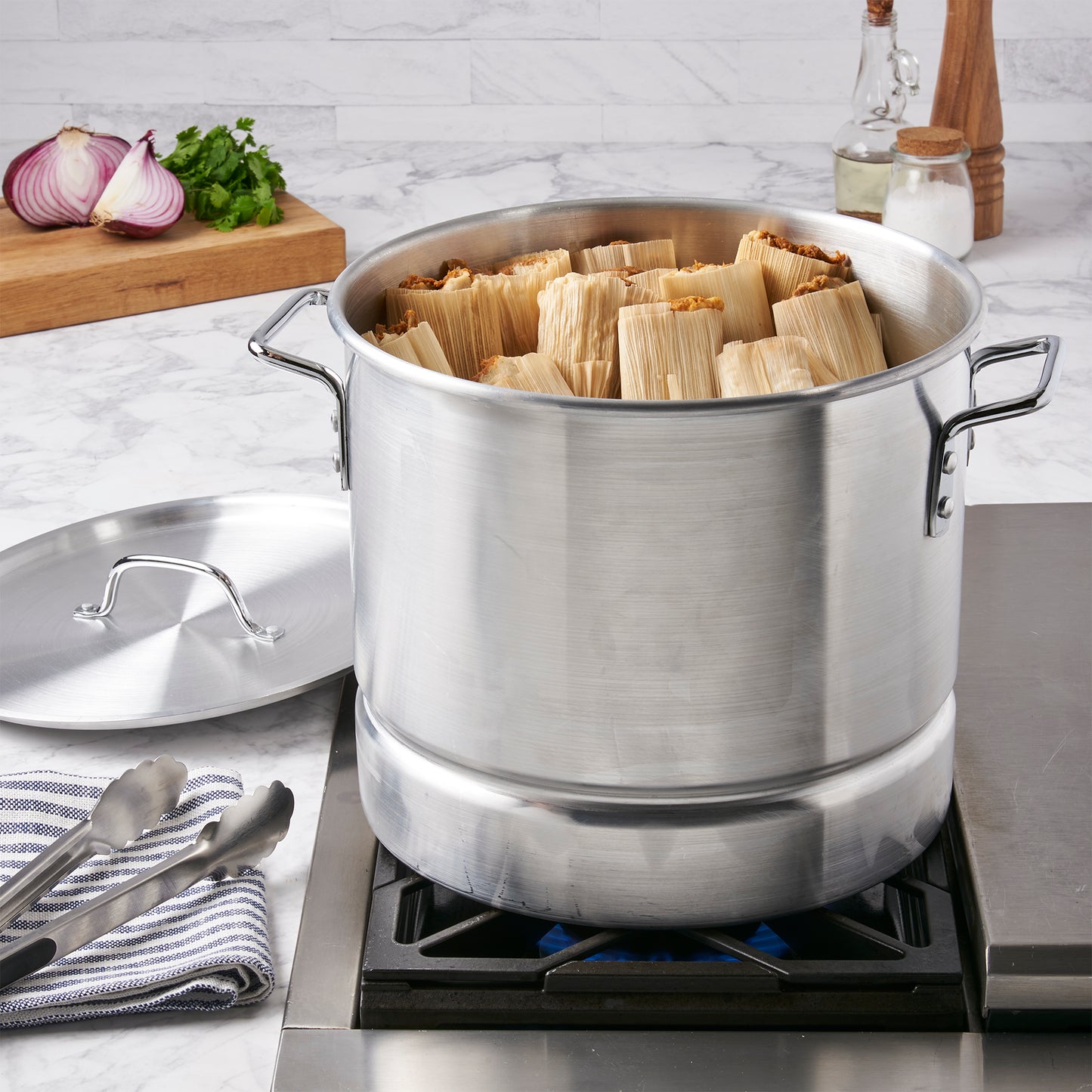 Aluminum Tamale Pot with Steamer Insert